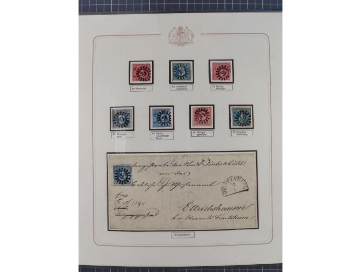 ABENSBERG bis ZWIESEL, 3-bändige Sammlung der geschlossenen Mühlradstempel mit weit über 600 Marken und Briefstücken und rund