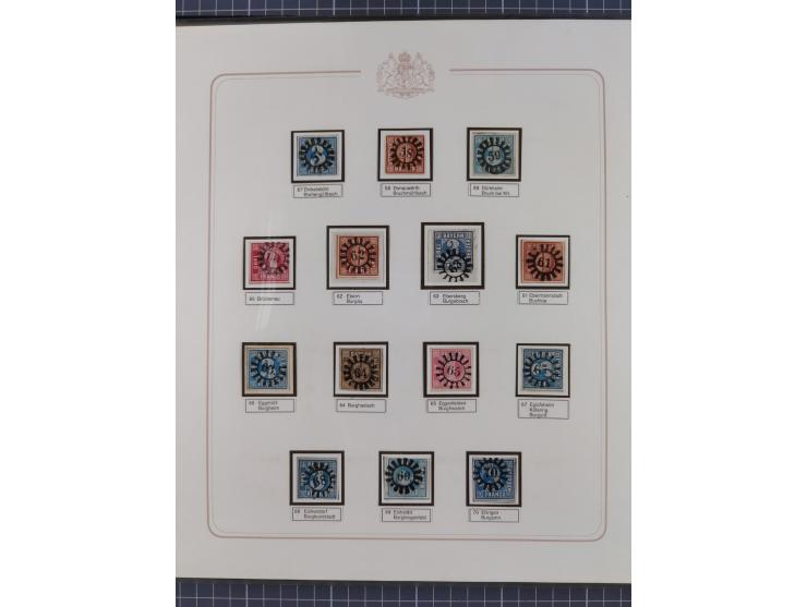 ABENSBERG bis ZWIESEL, 3-bändige Sammlung der geschlossenen Mühlradstempel mit weit über 600 Marken und Briefstücken und rund