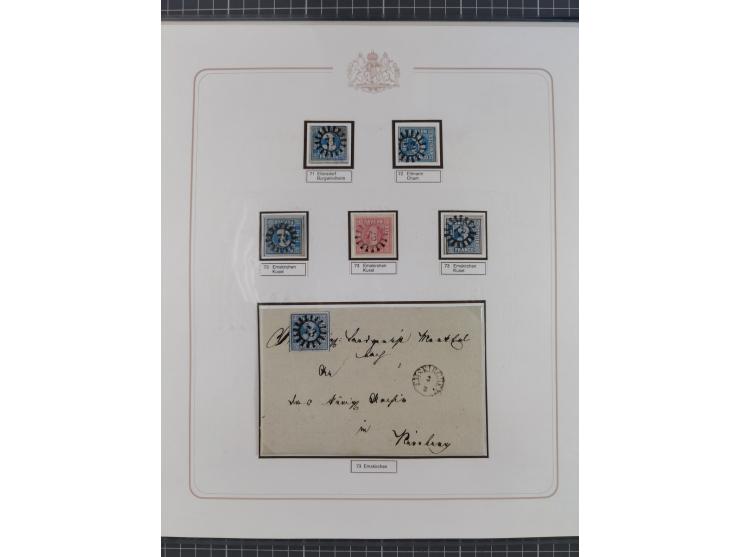 ABENSBERG bis ZWIESEL, 3-bändige Sammlung der geschlossenen Mühlradstempel mit weit über 600 Marken und Briefstücken und rund