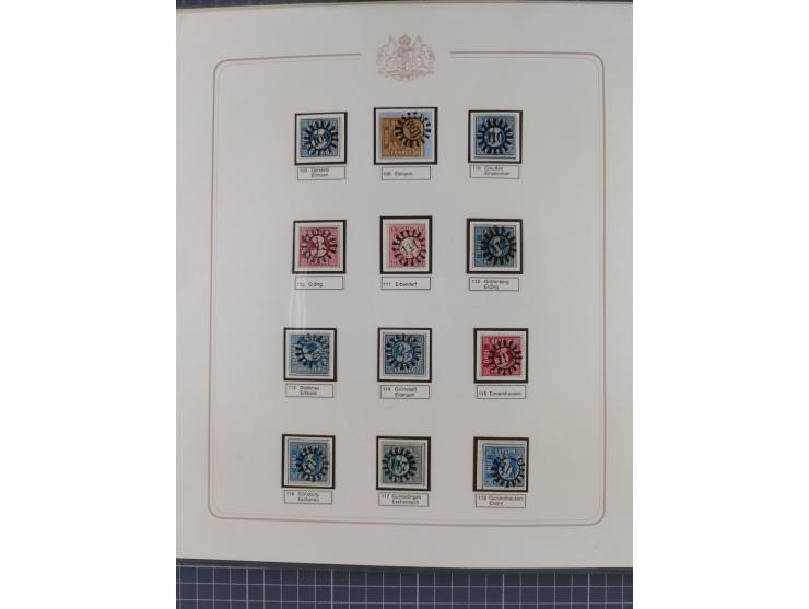 ABENSBERG bis ZWIESEL, 3-bändige Sammlung der geschlossenen Mühlradstempel mit weit über 600 Marken und Briefstücken und rund