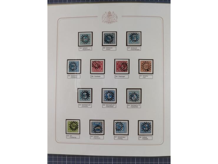 ABENSBERG bis ZWIESEL, 3-bändige Sammlung der geschlossenen Mühlradstempel mit weit über 600 Marken und Briefstücken und rund