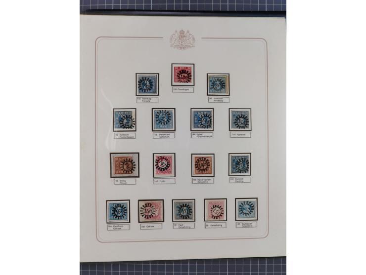 ABENSBERG bis ZWIESEL, 3-bändige Sammlung der geschlossenen Mühlradstempel mit weit über 600 Marken und Briefstücken und rund