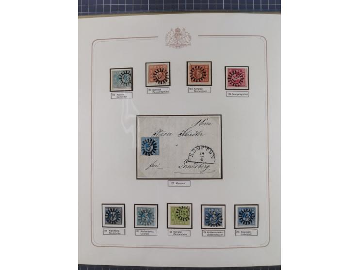 ABENSBERG bis ZWIESEL, 3-bändige Sammlung der geschlossenen Mühlradstempel mit weit über 600 Marken und Briefstücken und rund