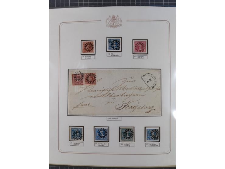 ABENSBERG bis ZWIESEL, 3-bändige Sammlung der geschlossenen Mühlradstempel mit weit über 600 Marken und Briefstücken und rund