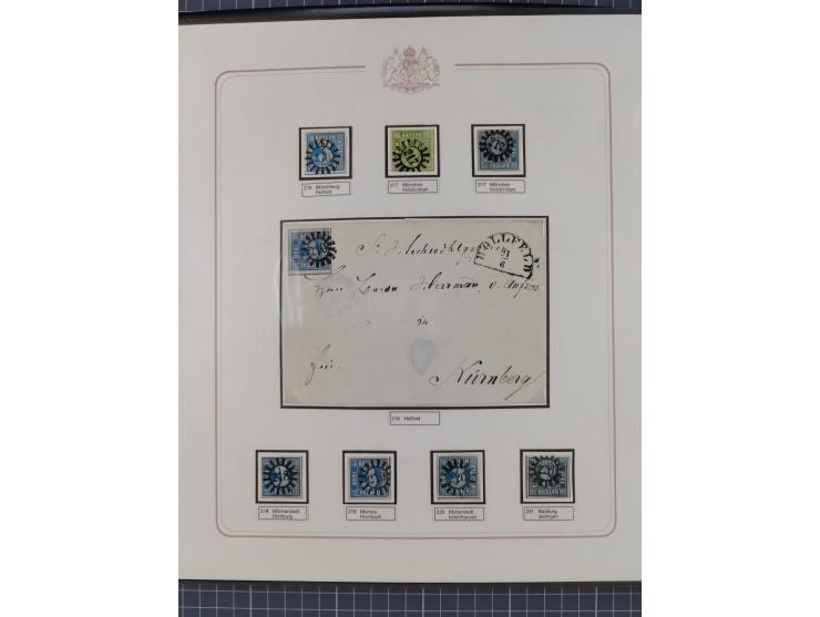 ABENSBERG bis ZWIESEL, 3-bändige Sammlung der geschlossenen Mühlradstempel mit weit über 600 Marken und Briefstücken und rund