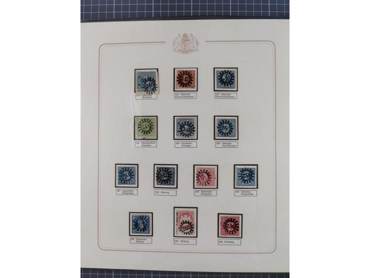 ABENSBERG bis ZWIESEL, 3-bändige Sammlung der geschlossenen Mühlradstempel mit weit über 600 Marken und Briefstücken und rund