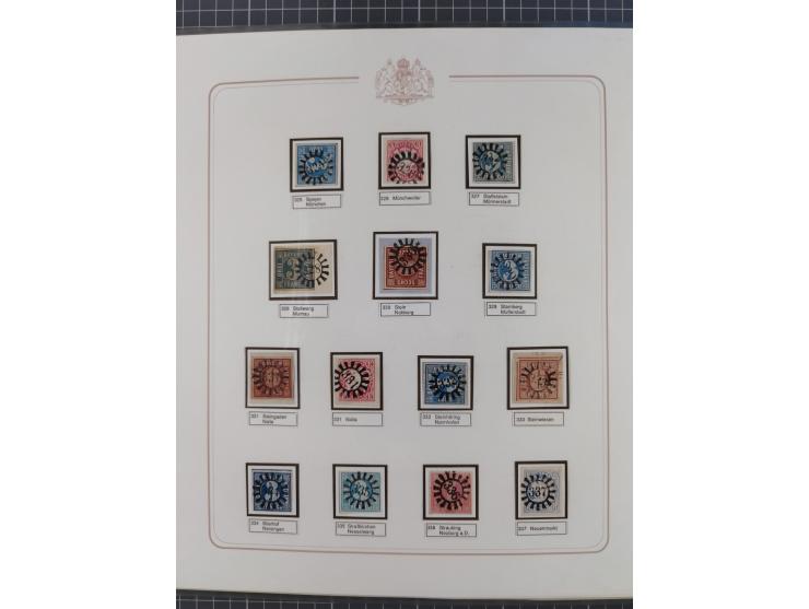 ABENSBERG bis ZWIESEL, 3-bändige Sammlung der geschlossenen Mühlradstempel mit weit über 600 Marken und Briefstücken und rund