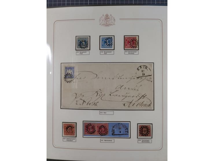 ABENSBERG bis ZWIESEL, 3-bändige Sammlung der geschlossenen Mühlradstempel mit weit über 600 Marken und Briefstücken und rund