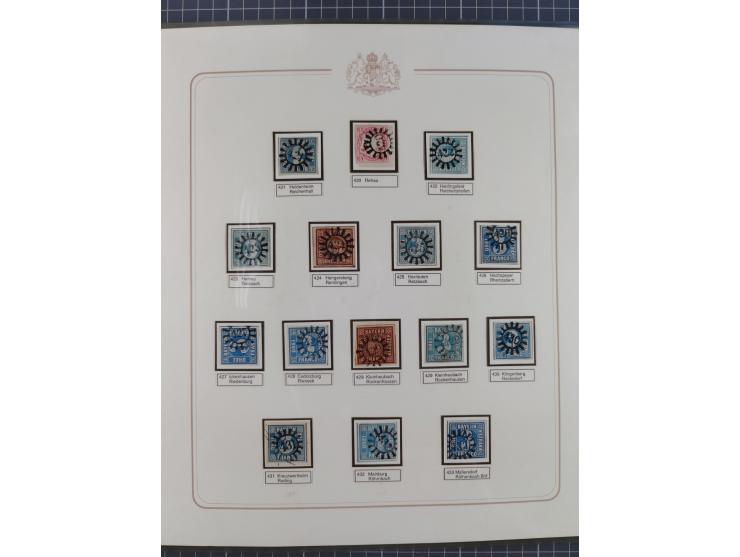 ABENSBERG bis ZWIESEL, 3-bändige Sammlung der geschlossenen Mühlradstempel mit weit über 600 Marken und Briefstücken und rund