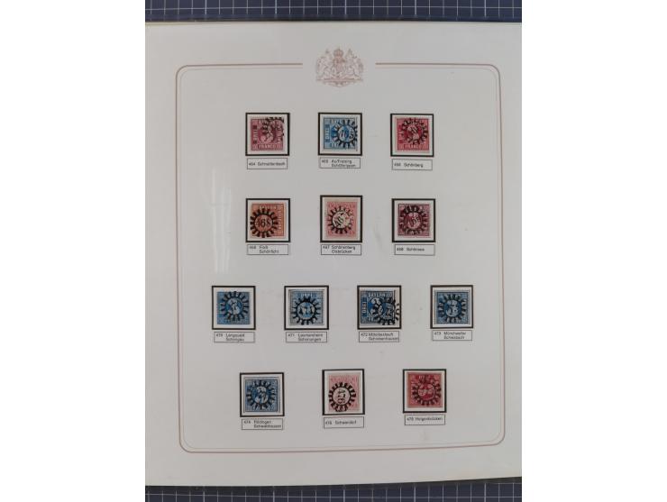 ABENSBERG bis ZWIESEL, 3-bändige Sammlung der geschlossenen Mühlradstempel mit weit über 600 Marken und Briefstücken und rund