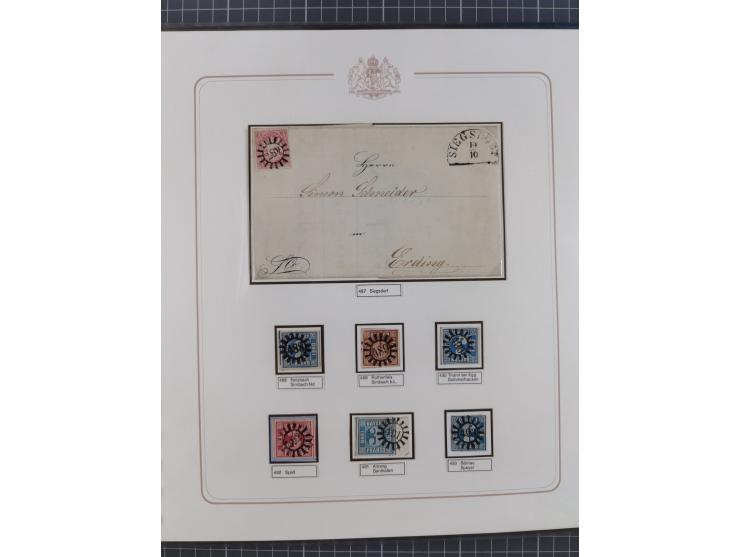 ABENSBERG bis ZWIESEL, 3-bändige Sammlung der geschlossenen Mühlradstempel mit weit über 600 Marken und Briefstücken und rund