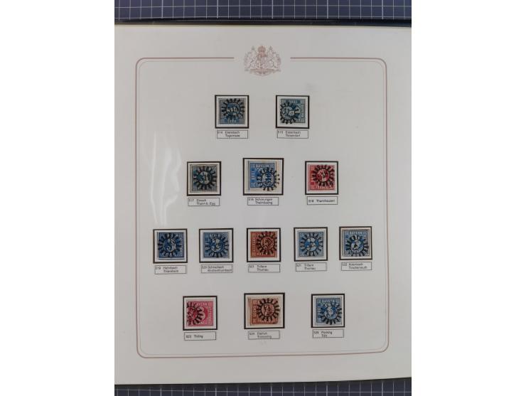 ABENSBERG bis ZWIESEL, 3-bändige Sammlung der geschlossenen Mühlradstempel mit weit über 600 Marken und Briefstücken und rund