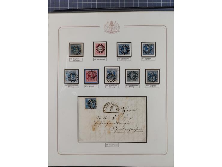 ABENSBERG bis ZWIESEL, 3-bändige Sammlung der geschlossenen Mühlradstempel mit weit über 600 Marken und Briefstücken und rund