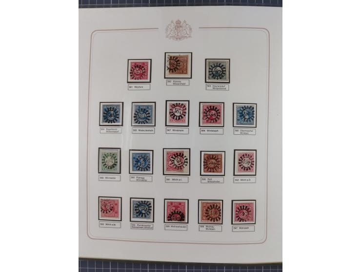 ABENSBERG bis ZWIESEL, 3-bändige Sammlung der geschlossenen Mühlradstempel mit weit über 600 Marken und Briefstücken und rund