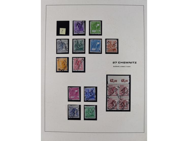 1948, Bezirkshandstempel, 2-bändige Sammlung mit hunderten von Einzelwerten und vielen Einheiten, postfrisch und wenig ungebr