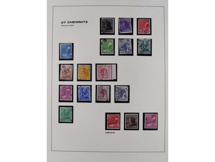 1948, Bezirkshandstempel, 2-bändige Sammlung mit hunderten von Einzelwerten und vielen Einheiten, postfrisch und wenig ungebr