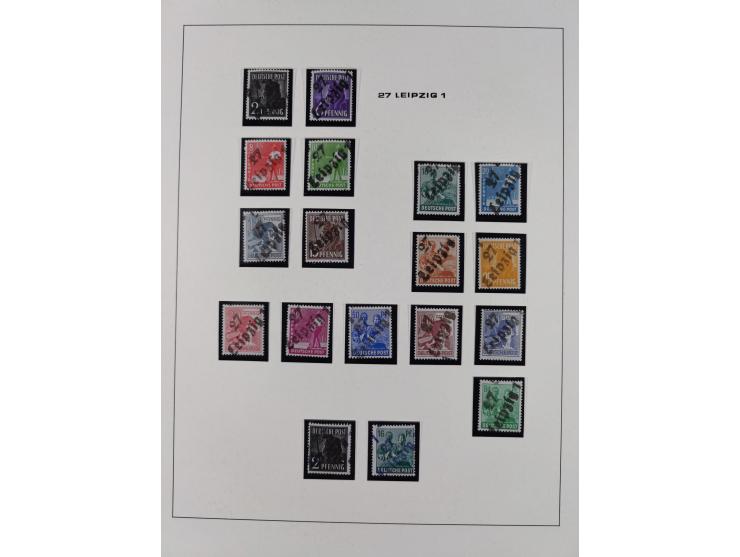 1948, Bezirkshandstempel, 2-bändige Sammlung mit hunderten von Einzelwerten und vielen Einheiten, postfrisch und wenig ungebr