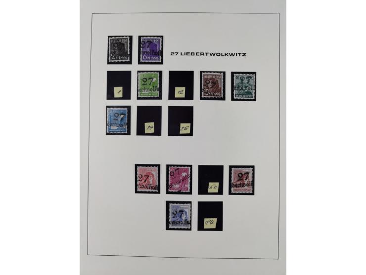 1948, Bezirkshandstempel, 2-bändige Sammlung mit hunderten von Einzelwerten und vielen Einheiten, postfrisch und wenig ungebr