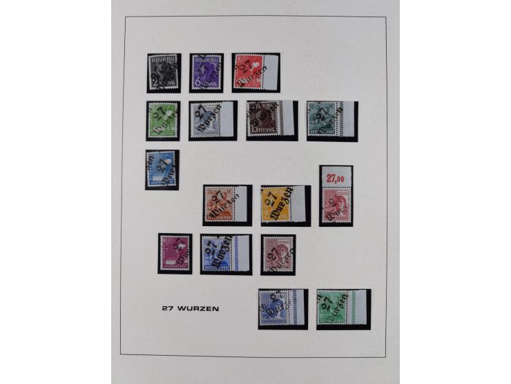 1948, Bezirkshandstempel, 2-bändige Sammlung mit hunderten von Einzelwerten und vielen Einheiten, postfrisch und wenig ungebr