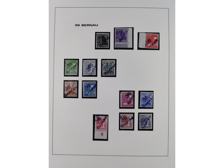 1948, Bezirkshandstempel, 2-bändige Sammlung mit hunderten von Einzelwerten und vielen Einheiten, postfrisch und wenig ungebr