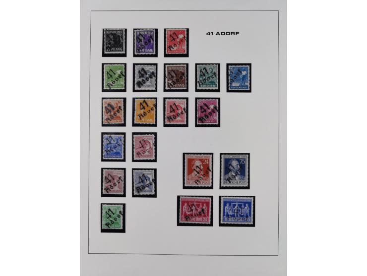 1948, Bezirkshandstempel, 2-bändige Sammlung mit hunderten von Einzelwerten und vielen Einheiten, postfrisch und wenig ungebr