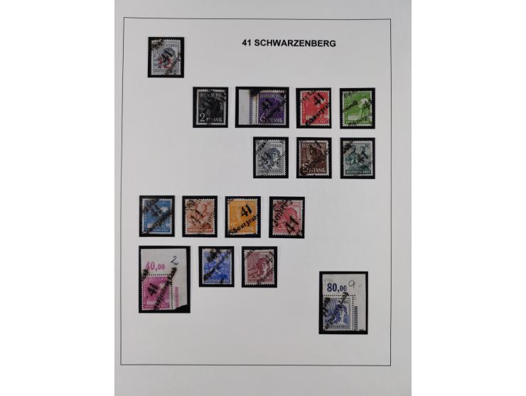 1948, Bezirkshandstempel, 2-bändige Sammlung mit hunderten von Einzelwerten und vielen Einheiten, postfrisch und wenig ungebr