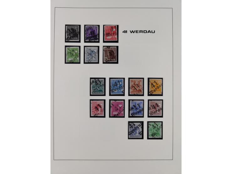 1948, Bezirkshandstempel, 2-bändige Sammlung mit hunderten von Einzelwerten und vielen Einheiten, postfrisch und wenig ungebr