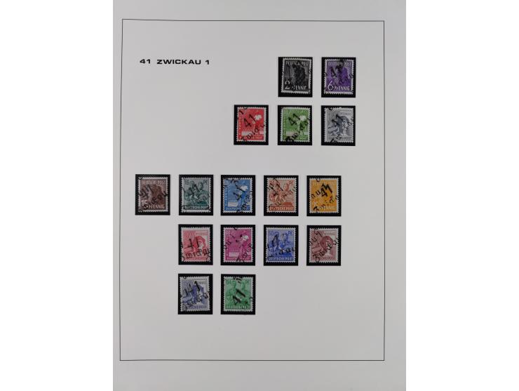 1948, Bezirkshandstempel, 2-bändige Sammlung mit hunderten von Einzelwerten und vielen Einheiten, postfrisch und wenig ungebr