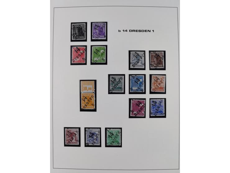 1948, Bezirkshandstempel, 2-bändige Sammlung mit hunderten von Einzelwerten und vielen Einheiten, postfrisch und wenig ungebr