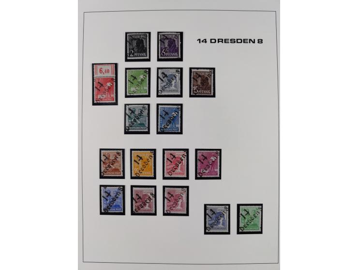 1948, Bezirkshandstempel, 2-bändige Sammlung mit hunderten von Einzelwerten und vielen Einheiten, postfrisch und wenig ungebr