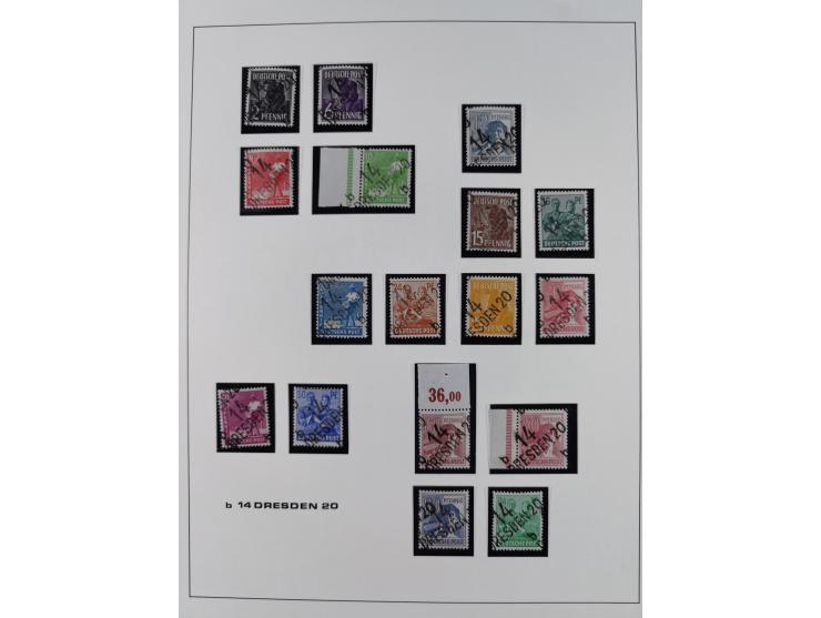 1948, Bezirkshandstempel, 2-bändige Sammlung mit hunderten von Einzelwerten und vielen Einheiten, postfrisch und wenig ungebr
