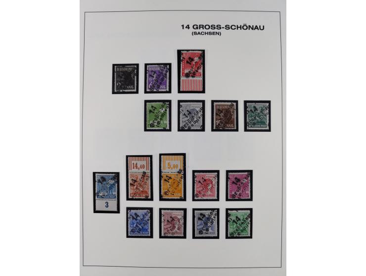 1948, Bezirkshandstempel, 2-bändige Sammlung mit hunderten von Einzelwerten und vielen Einheiten, postfrisch und wenig ungebr