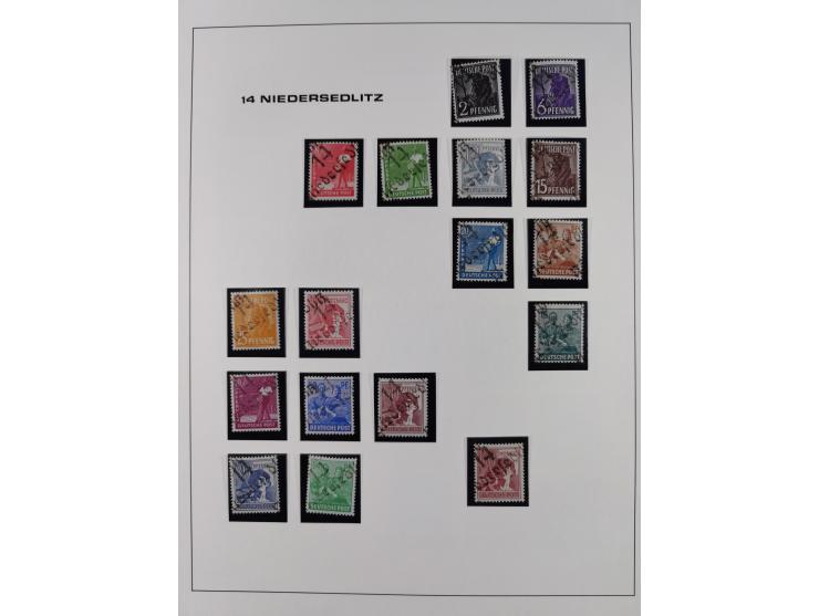 1948, Bezirkshandstempel, 2-bändige Sammlung mit hunderten von Einzelwerten und vielen Einheiten, postfrisch und wenig ungebr