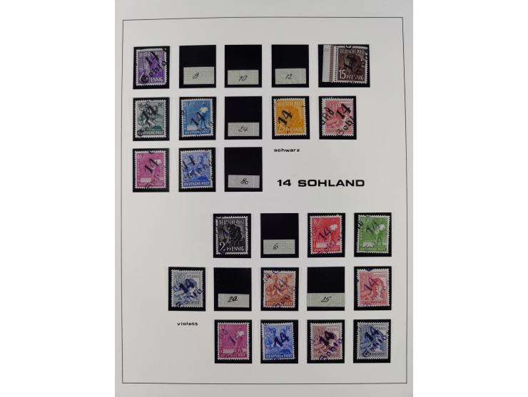 1948, Bezirkshandstempel, 2-bändige Sammlung mit hunderten von Einzelwerten und vielen Einheiten, postfrisch und wenig ungebr