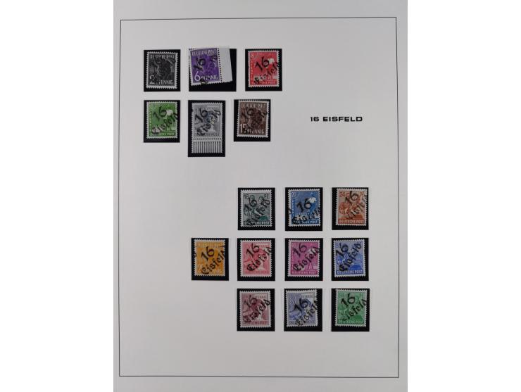 1948, Bezirkshandstempel, 2-bändige Sammlung mit hunderten von Einzelwerten und vielen Einheiten, postfrisch und wenig ungebr