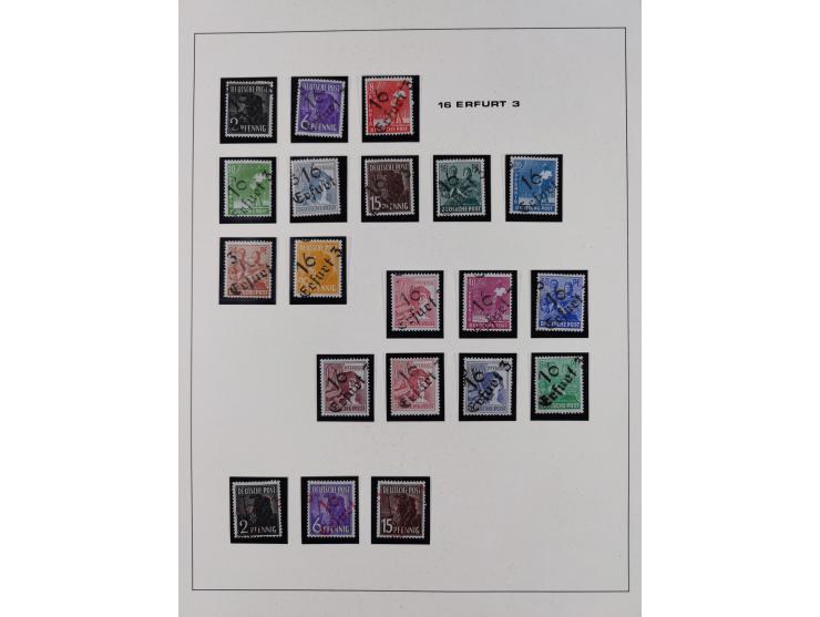 1948, Bezirkshandstempel, 2-bändige Sammlung mit hunderten von Einzelwerten und vielen Einheiten, postfrisch und wenig ungebr