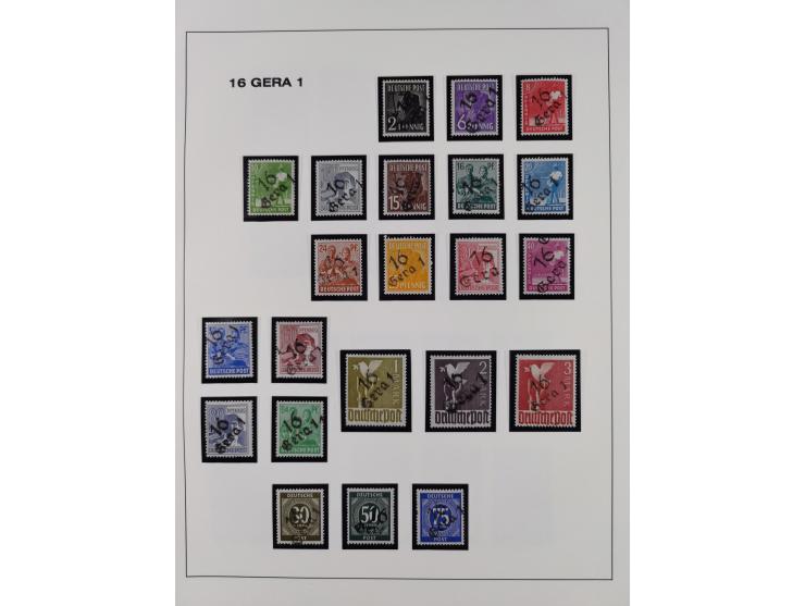 1948, Bezirkshandstempel, 2-bändige Sammlung mit hunderten von Einzelwerten und vielen Einheiten, postfrisch und wenig ungebr