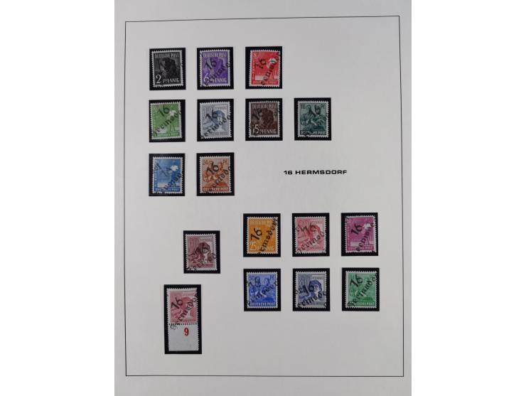 1948, Bezirkshandstempel, 2-bändige Sammlung mit hunderten von Einzelwerten und vielen Einheiten, postfrisch und wenig ungebr