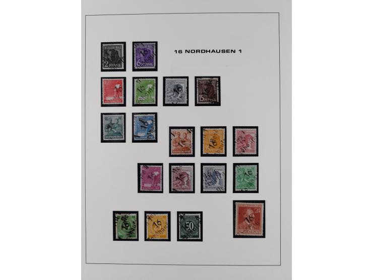 1948, Bezirkshandstempel, 2-bändige Sammlung mit hunderten von Einzelwerten und vielen Einheiten, postfrisch und wenig ungebr