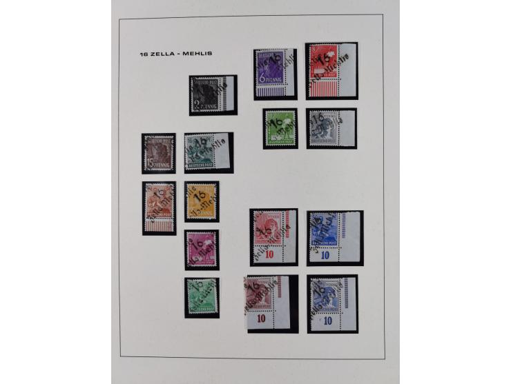 1948, Bezirkshandstempel, 2-bändige Sammlung mit hunderten von Einzelwerten und vielen Einheiten, postfrisch und wenig ungebr