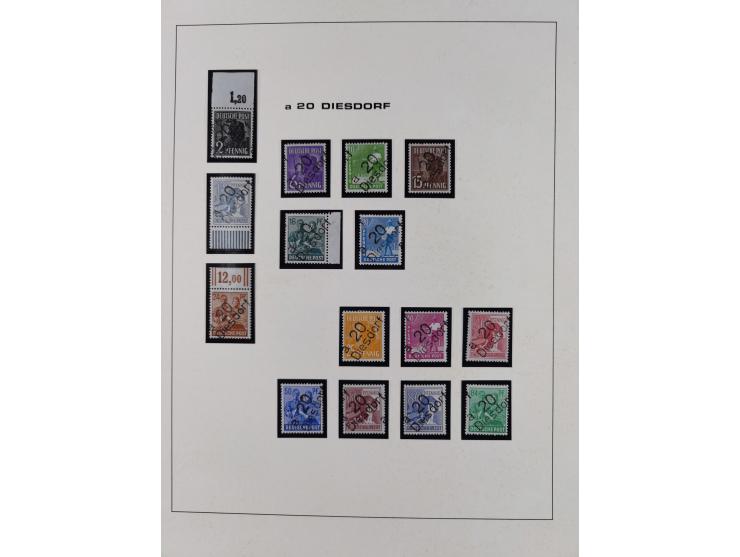 1948, Bezirkshandstempel, 2-bändige Sammlung mit hunderten von Einzelwerten und vielen Einheiten, postfrisch und wenig ungebr