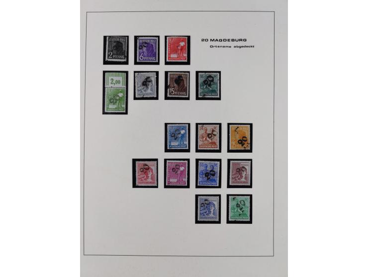 1948, Bezirkshandstempel, 2-bändige Sammlung mit hunderten von Einzelwerten und vielen Einheiten, postfrisch und wenig ungebr