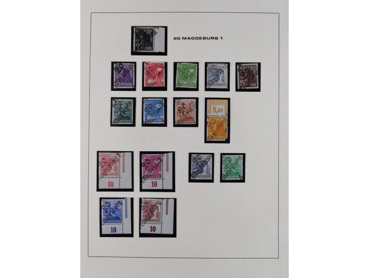 1948, Bezirkshandstempel, 2-bändige Sammlung mit hunderten von Einzelwerten und vielen Einheiten, postfrisch und wenig ungebr