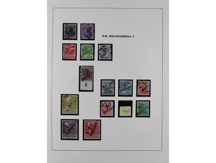 1948, Bezirkshandstempel, 2-bändige Sammlung mit hunderten von Einzelwerten und vielen Einheiten, postfrisch und wenig ungebr