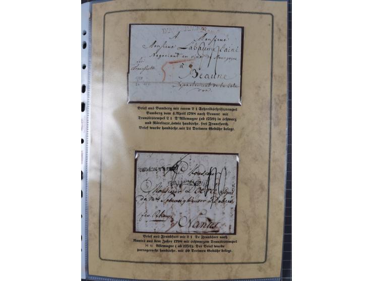 1762/1870 (ca.), DER GRENZÜBERGANG FORBACH/SAARBRÜCKEN, Ausstellungssammlung mit rund 230 Belegen, dabei Briefe aus bzw. nach