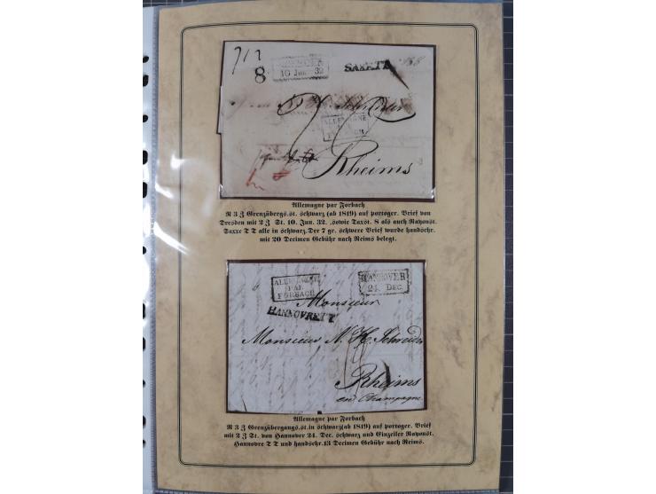1762/1870 (ca.), DER GRENZÜBERGANG FORBACH/SAARBRÜCKEN, Ausstellungssammlung mit rund 230 Belegen, dabei Briefe aus bzw. nach