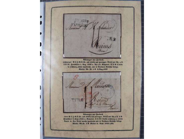 1762/1870 (ca.), DER GRENZÜBERGANG FORBACH/SAARBRÜCKEN, Ausstellungssammlung mit rund 230 Belegen, dabei Briefe aus bzw. nach