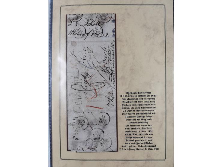 1762/1870 (ca.), DER GRENZÜBERGANG FORBACH/SAARBRÜCKEN, Ausstellungssammlung mit rund 230 Belegen, dabei Briefe aus bzw. nach