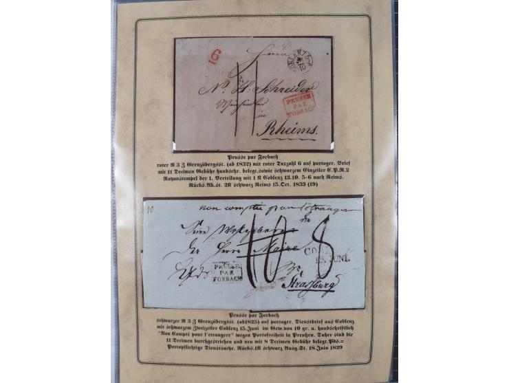 1762/1870 (ca.), DER GRENZÜBERGANG FORBACH/SAARBRÜCKEN, Ausstellungssammlung mit rund 230 Belegen, dabei Briefe aus bzw. nach