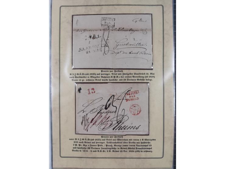 1762/1870 (ca.), DER GRENZÜBERGANG FORBACH/SAARBRÜCKEN, Ausstellungssammlung mit rund 230 Belegen, dabei Briefe aus bzw. nach
